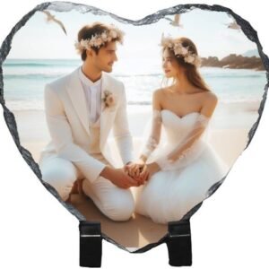 Love Takes Shape: Heart-Shaped Sublimation Rock Photo Frame