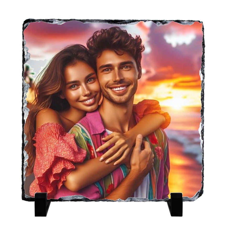 Capture Memories in a Modern Edge: Square Sublimation Rock Photo Frame - Image 4