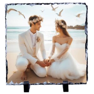 Capture Memories in a Modern Edge: Square Sublimation Rock Photo Frame