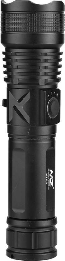 MZ M983 (ZOOMABLE METAL)5 Modes Flashlight, Super Bright 100W Light Torch (Black, 16.5 cm, Rechargeable)