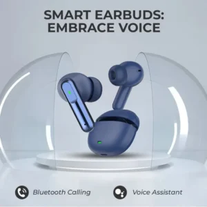 Qvee SB151 Airpods 13mm HD Dynamic Driver, Touch Controls Bluetooth Gaming TWS Bluetooth Gaming (Blue, True Wireless)
