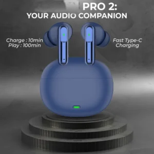 Qvee SB151 Airpods 13mm HD Dynamic Driver, Touch Controls Bluetooth Gaming TWS Bluetooth Gaming (Blue, True Wireless)